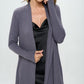Renee C. Women's Brushed Knit Draped Cardigan with Cashmere Feel in Dark Cement