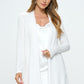 Renee C. Women's Brushed Knit Draped Cardigan with Cashmere Feel in Ivory