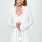 Renee C. Women's Brushed Knit Draped Cardigan with Cashmere Feel in Ivory