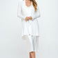 Renee C. Women's Brushed Knit Draped Cardigan with Cashmere Feel in Ivory