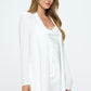 Renee C. Women's Brushed Knit Draped Cardigan with Cashmere Feel in Ivory