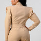 ATHINA Belter Khaki Business Casual Blazer Romper