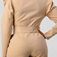 ATHINA Belter Khaki Business Casual Blazer Romper