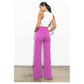 Front Slit Wide Leg Tencel Pants