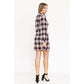 EG FASHION High Neck Plaid Sheath Dress