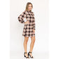 EG FASHION High Neck Plaid Sheath Dress