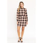 EG FASHION High Neck Plaid Sheath Dress