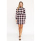EG FASHION High Neck Plaid Sheath Dress