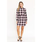 EG FASHION High Neck Plaid Sheath Dress