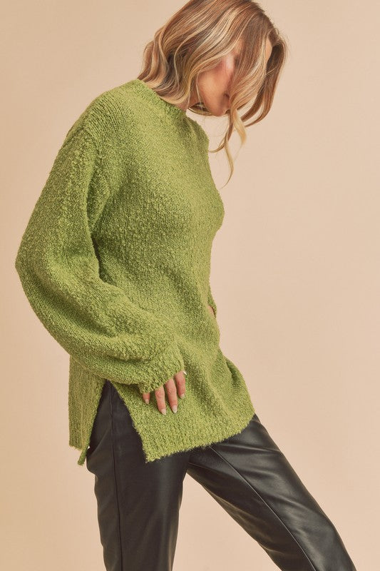 AEMI & Co. Mock Neck Long-sleeves Pullover Sweater - Tamia Sweater