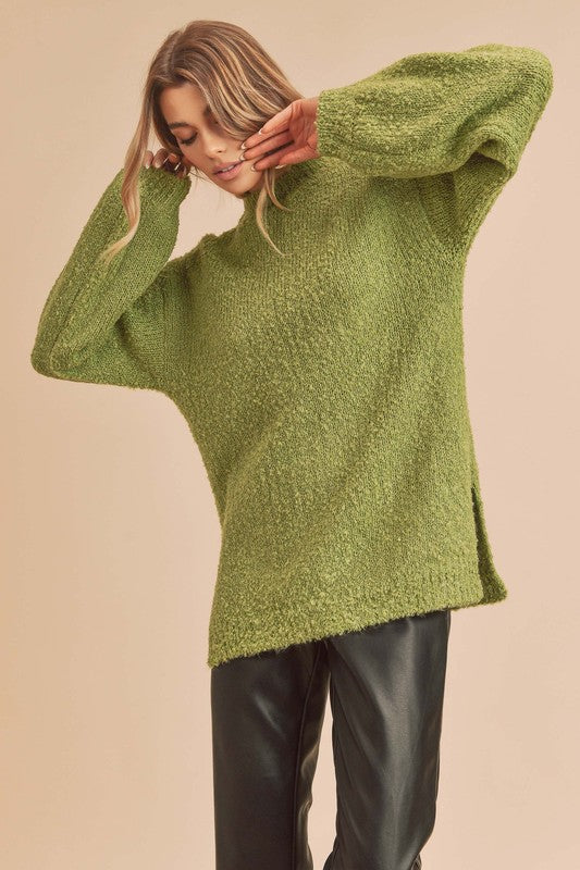 AEMI & Co. Mock Neck Long-sleeves Pullover Sweater - Tamia Sweater
