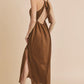 AEMI & Co. Elegant Backless Dress with High Side Split - Mae Dress