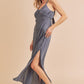 AEMI & Co. Elegant Backless Dress with High Side Split - Mae Dress