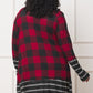 EG FASHION Long plus Buffalo Plaid Stripe Trim Open winter Cardigan