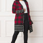 EG FASHION Long plus Buffalo Plaid Stripe Trim Open winter Cardigan