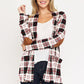 EG FASHION Plaid Contrast Elbow Patch Cardigan