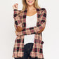 EG FASHION Plaid Contrast Elbow Patch Cardigan