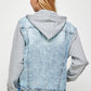 BLUE AGE Women's Light Blue Denim Jacket with Fleece Hoodies