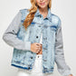 BLUE AGE Women's Light Blue Denim Jacket with Fleece Hoodies
