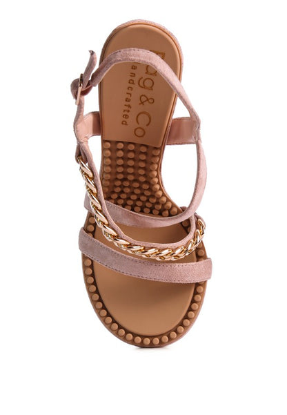 RAG & Co. DOMEDA Metal Chain Mid Heel Sandal