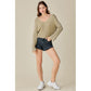MUSTARD SEED V-Neck Washed Crop Sweater