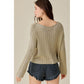 MUSTARD SEED V-Neck Washed Crop Sweater