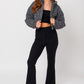 LE LIS Tweed Crop Puffer Coat Jacket