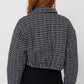 LE LIS Tweed Crop Puffer Coat Jacket