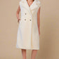 RAG & Co. Long Sleeveless Double-Breasted Faux Fur Coat