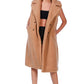 RAG & Co. Long Sleeveless Double-Breasted Faux Fur Coat
