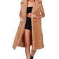 RAG & Co. Long Sleeveless Double-Breasted Faux Fur Coat