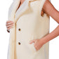 RAG & Co. Long Sleeveless Double-Breasted Faux Fur Coat