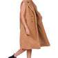 RAG & Co. Long Sleeveless Double-Breasted Faux Fur Coat