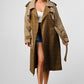 ATHINA PLAID AND KHAKI CONTRAST TRENCH COAT