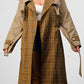 ATHINA PLAID AND KHAKI CONTRAST TRENCH COAT