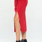 RENEE C. Midi Skirt with Front Knot and Slit