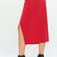 RENEE C. Midi Skirt with Front Knot and Slit
