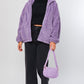 LE LIS Purple Oversized Fleece Hooded Jacket