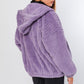 LE LIS Purple Oversized Fleece Hooded Jacket