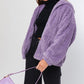 LE LIS Purple Oversized Fleece Hooded Jacket