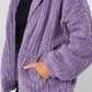 LE LIS Purple Oversized Fleece Hooded Jacket