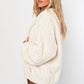 LE LIS Purple Oversized Fleece Hooded Jacket