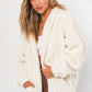 LE LIS Purple Oversized Fleece Hooded Jacket
