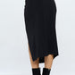 RENEE C. Midi Skirt with Front Knot and Slit