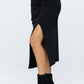 RENEE C. Midi Skirt with Front Knot and Slit