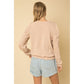 GILLI LONG SLEEVE PUFFED SHOULDERS SWEATER TOP