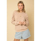 GILLI LONG SLEEVE PUFFED SHOULDERS SWEATER TOP