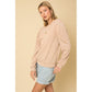 GILLI LONG SLEEVE PUFFED SHOULDERS SWEATER TOP
