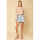 GILLI LONG SLEEVE PUFFED SHOULDERS SWEATER TOP