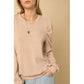 GILLI LONG SLEEVE PUFFED SHOULDERS SWEATER TOP